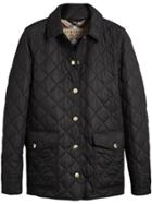 Burberry Check Detail Diamond Quilted Jacket - Black
