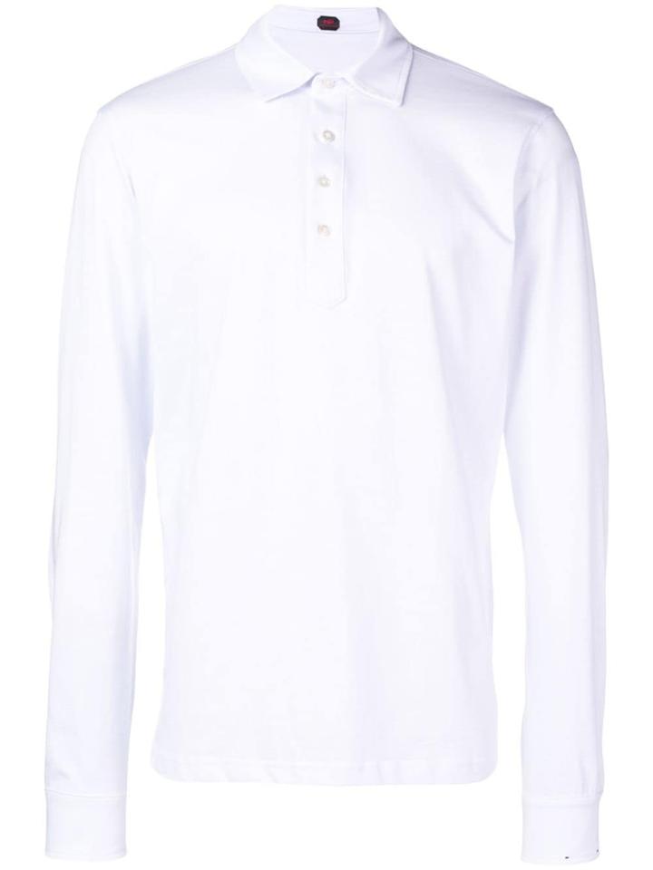 Mp Massimo Piombo Long Sleeve Polo Shirt - White