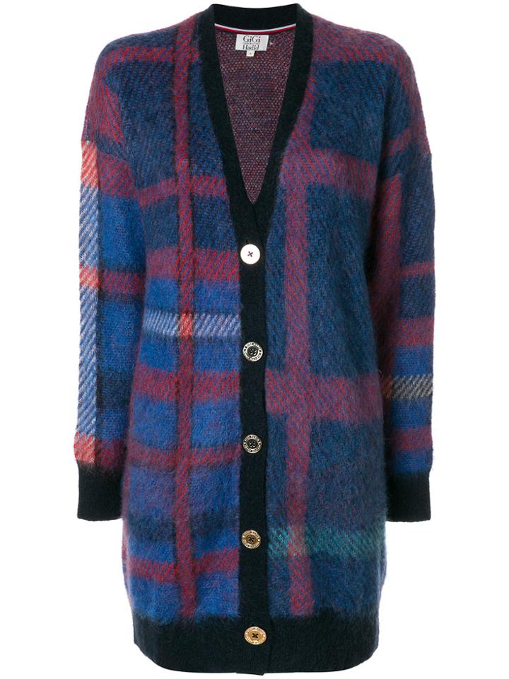 Tommy Hilfiger Tommy X Gigi Checked Cardigan - Blue