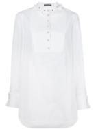 Alexander Mcqueen Ruffled Collar Blouse, Women's, Size: 46, White, Cotton