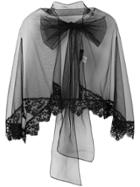 Simone Rocha Sheer Bow Cape - Black