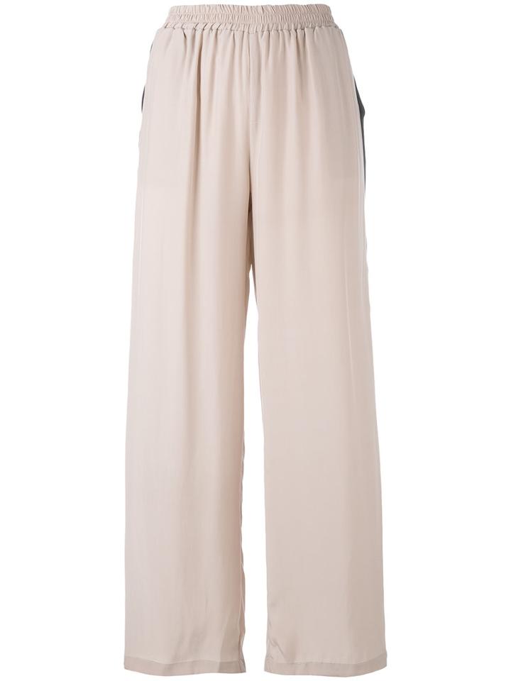 Gold Hawk - Wide Leg Track Pants - Women - Silk - Xs, Pink/purple, Silk