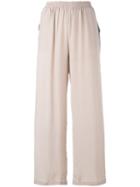 Gold Hawk - Wide Leg Track Pants - Women - Silk - Xs, Pink/purple, Silk