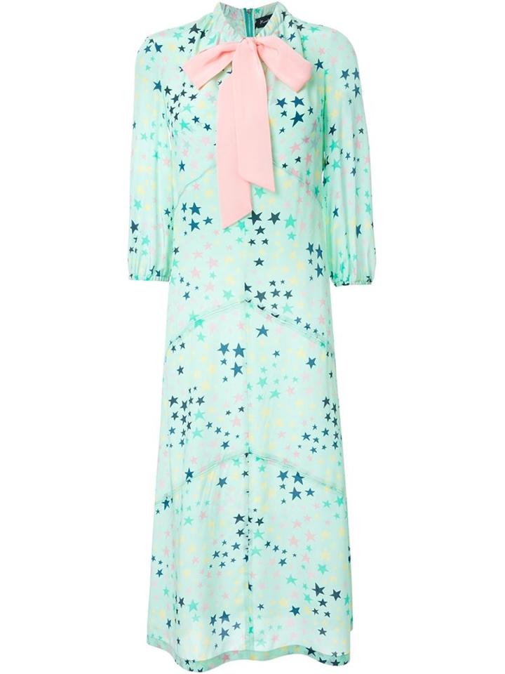 Rossella Jardini Star Print Pussy Bow Dress