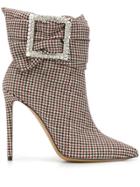 Alexandre Vauthier Houndstooth Ankle Boots - Black