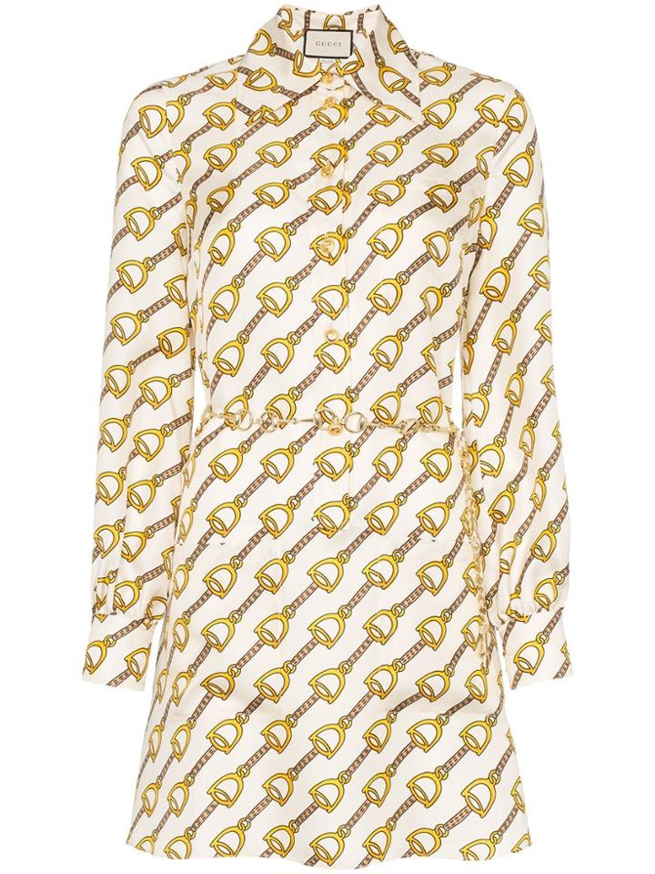 Gucci Stirrups Print Dress - White