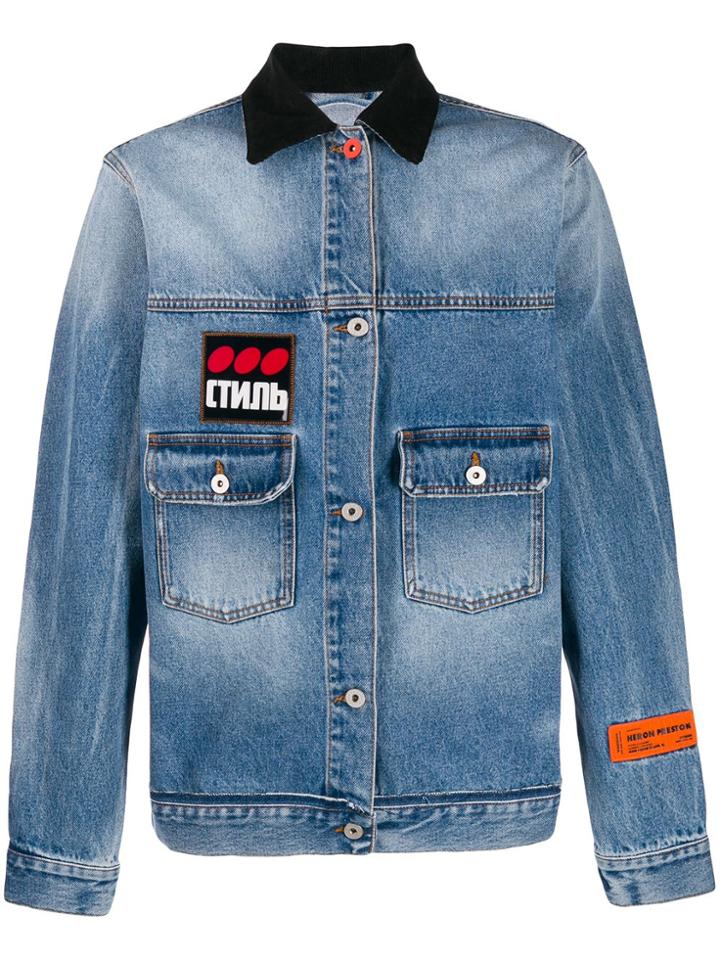 Heron Preston Faded Denim Jacket - Blue