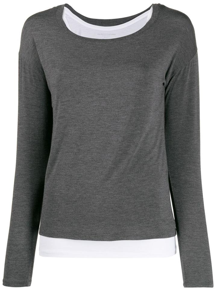 Majestic Filatures Jersey Stretch Layered Top - Grey