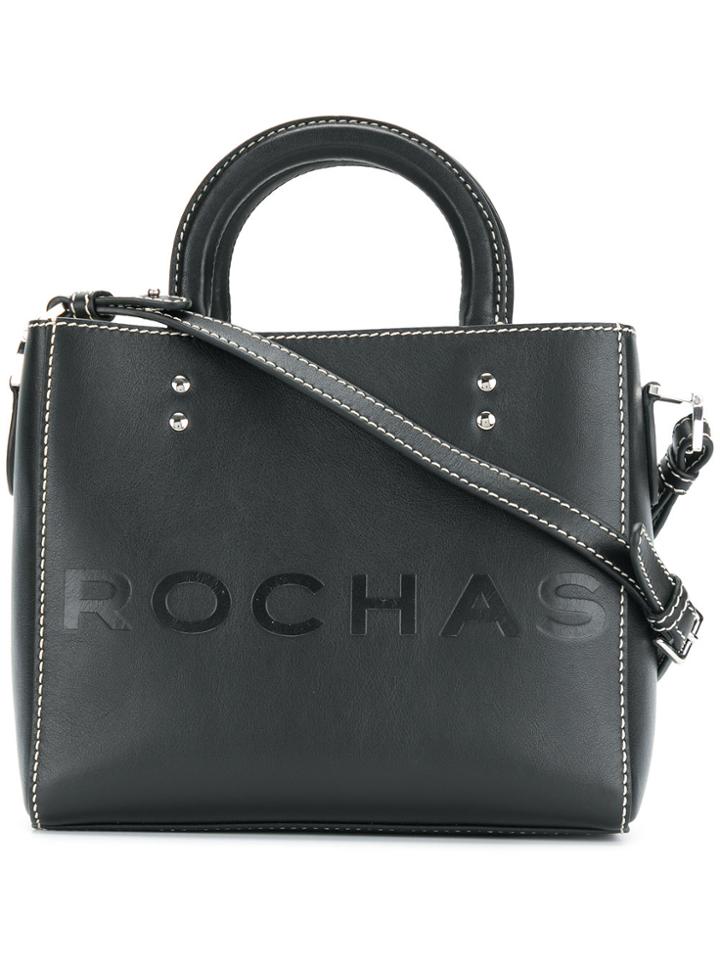 Rochas Mini Contrast-stitch Tote - Black