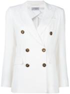 Alberto Biani Double Breasted Jacket, Women's, Size: 42, White, Triacetate/polyester