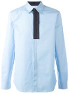 Marni Contrast Placket Shirt, Men's, Size: 50, Blue, Cotton