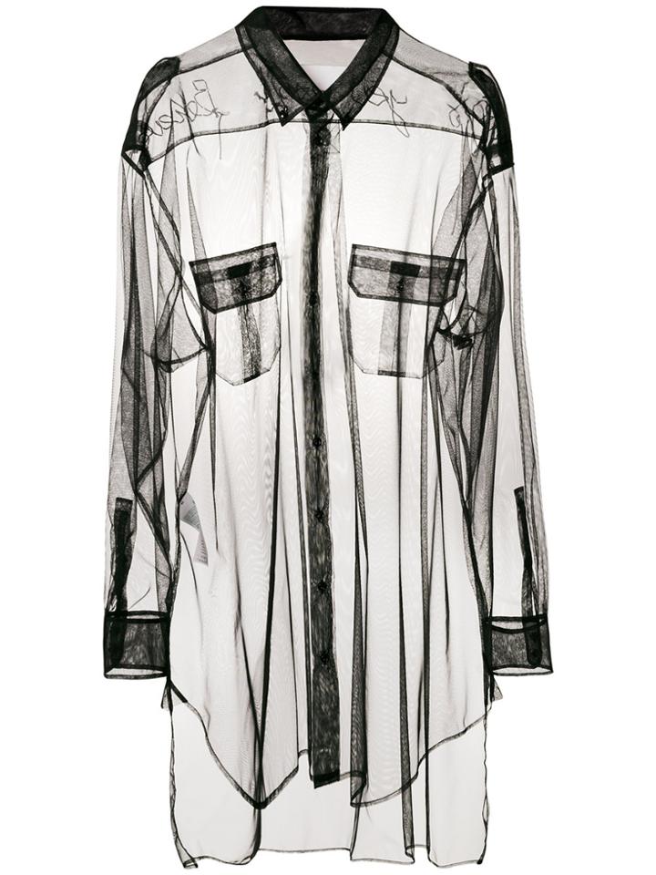 Maison Margiela Tulle Shirt Dress - Black