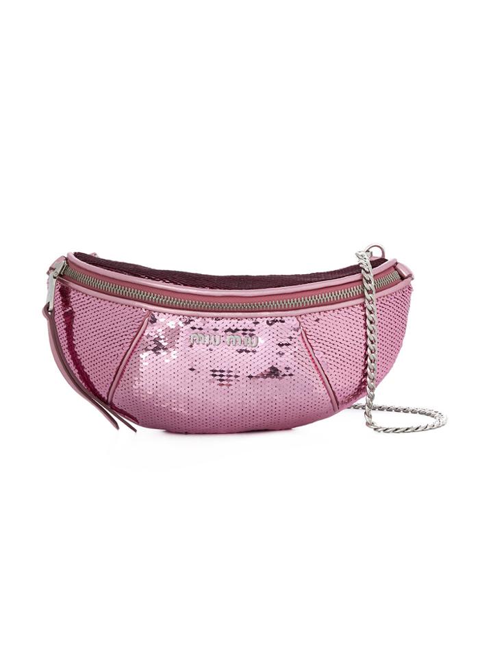 Miu Miu Sequin Cross Body Bag - Pink & Purple