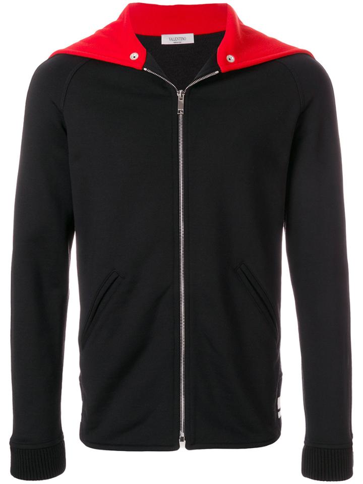 Valentino Always Zip Hooded Sweatshirt - Black