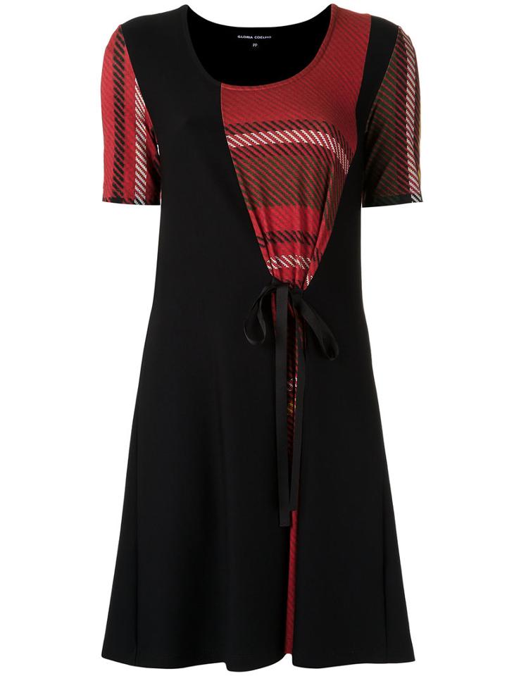 Gloria Coelho Lace Up Detail Dress, Women's, Size: Medium, Black, Elastodiene/viscose
