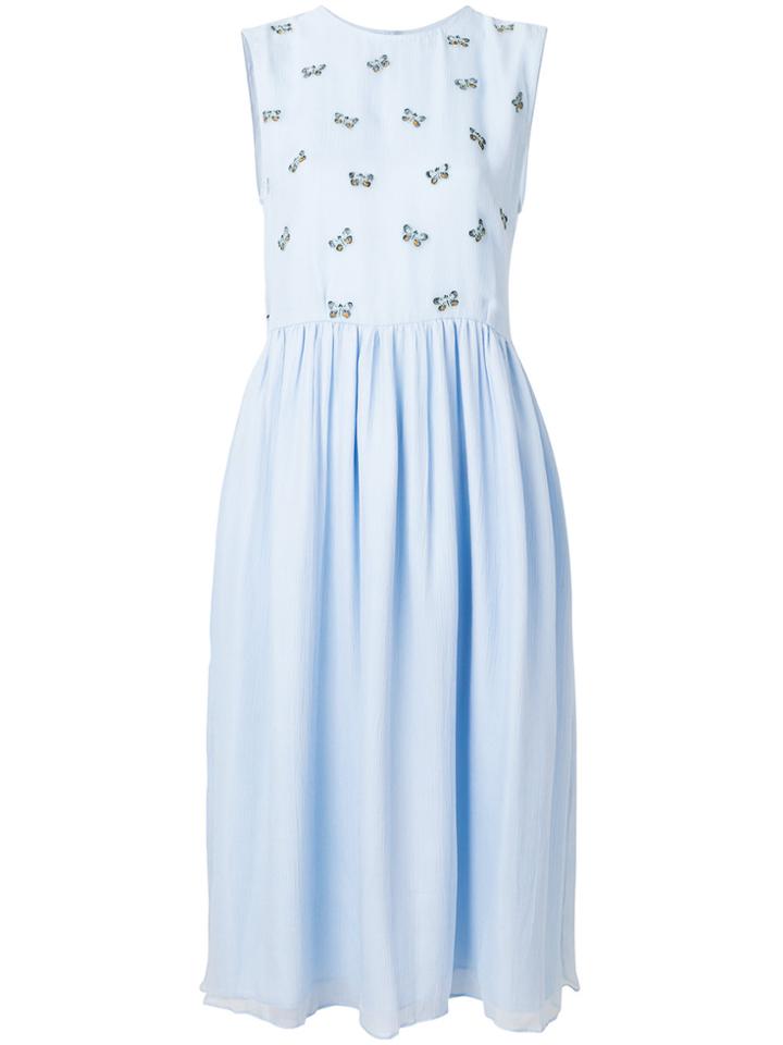 Jupe By Jackie Butterfly Print Sleeveless Midi Dress - Blue