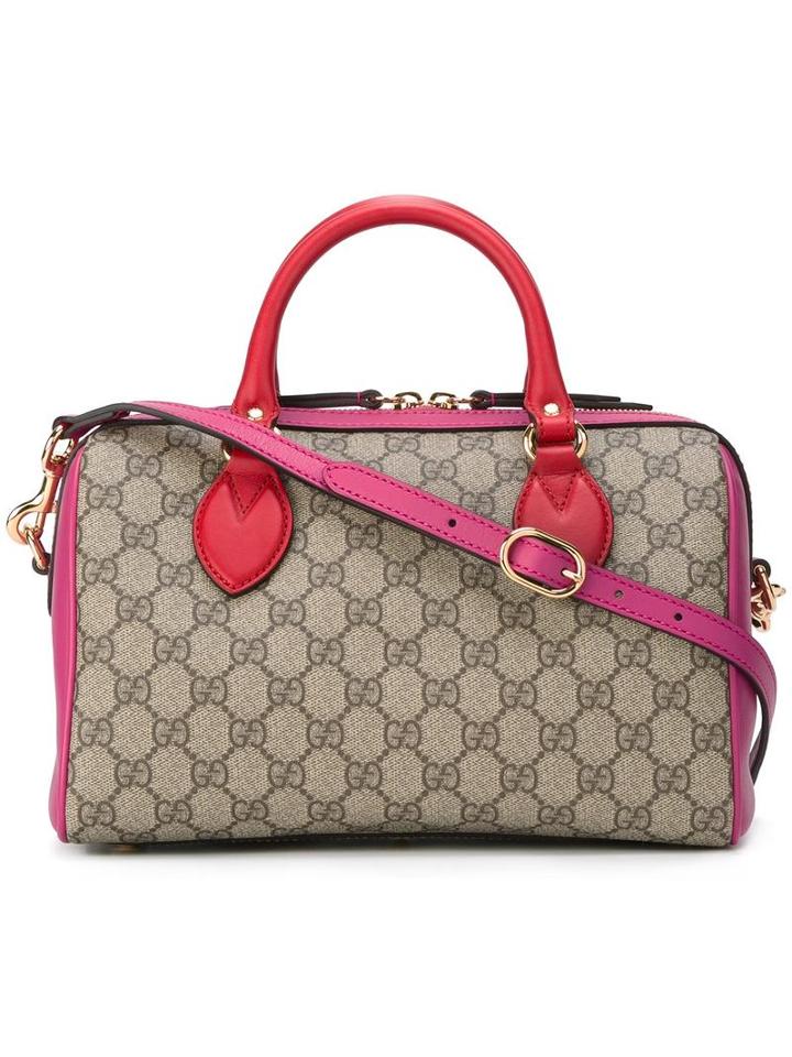 Gucci Gg Supreme Boston Tote, Pink/purple, Leather/pvc