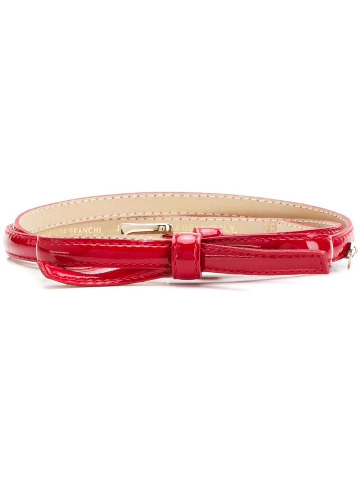 Elisabetta Franchi Thin Buckle Belt - Red