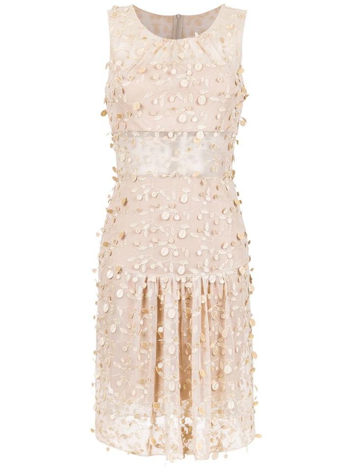 Gloria Coelho Foliage Tulle Dress - Nude & Neutrals