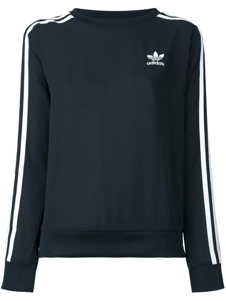 Adidas Originals Striped Sweatshirt, Women's, Size: 44, Black, Polyester
