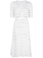 Rosetta Getty Striped Cut-detail Dress - White