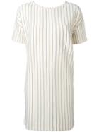 Bellerose Pinstripe Shift Dress, Women's, Size: 2, Nude/neutrals, Cotton/spandex/elastane/nylon