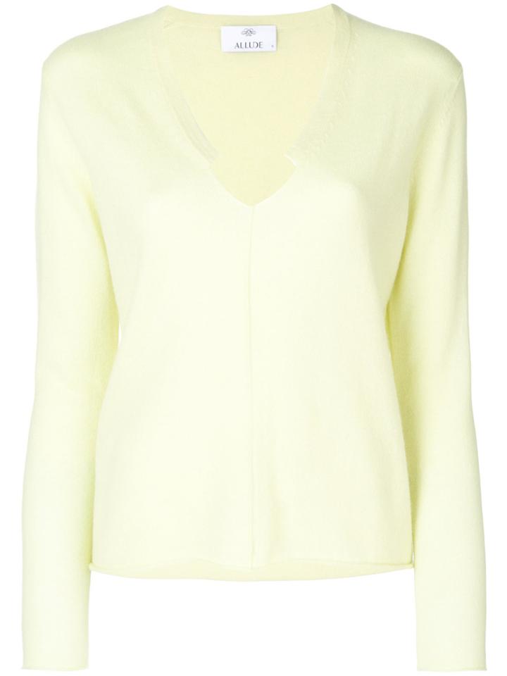 Allude Geometric Cut Neckline Top - Yellow & Orange