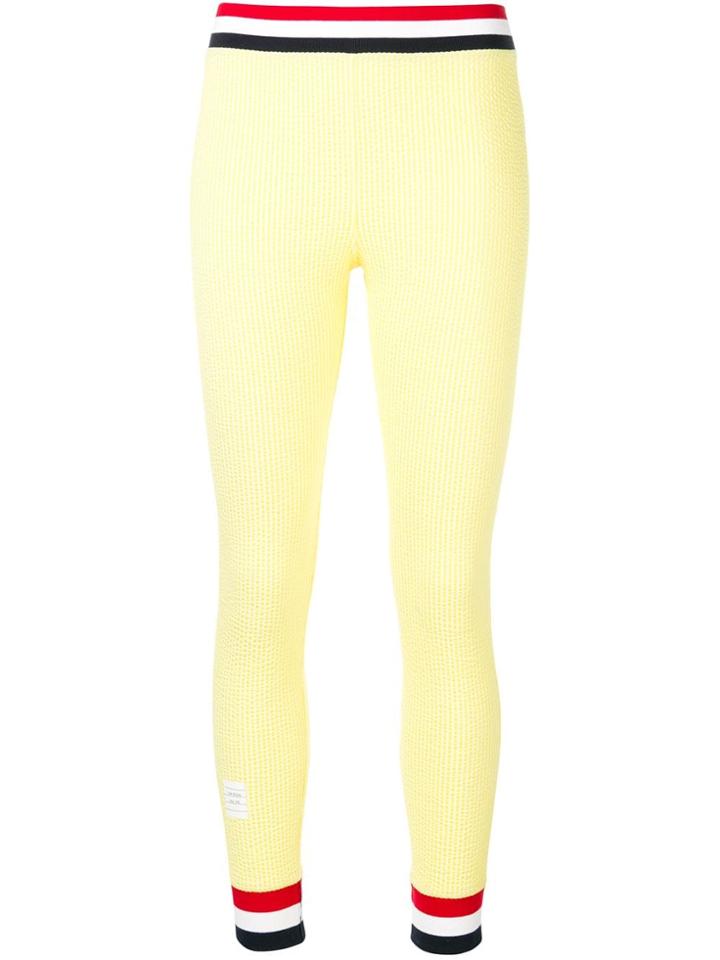Thom Browne Rwb Trim Seersucker Leggings - Yellow