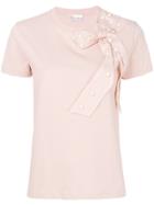 Red Valentino Embellished Bow T-shirt - Pink & Purple