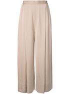 Theatre Products Pleated Palazzo Trousers, Women's, Brown, Acetate/viscose