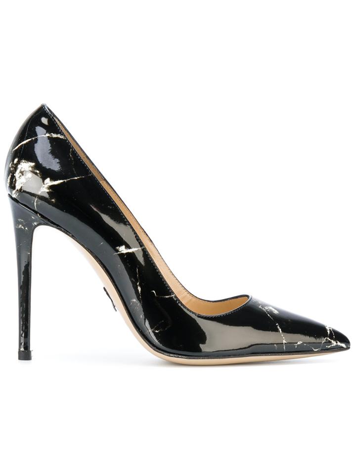 Paul Andrew Marble Print Pumps - Black