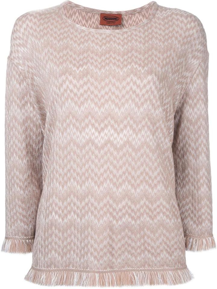 Missoni Frayed Jumper, Women's, Size: 44, Brown, Viscose/wool