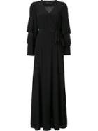 Co Pleated Tiered Dress, Women's, Size: Medium, Black, Silk
