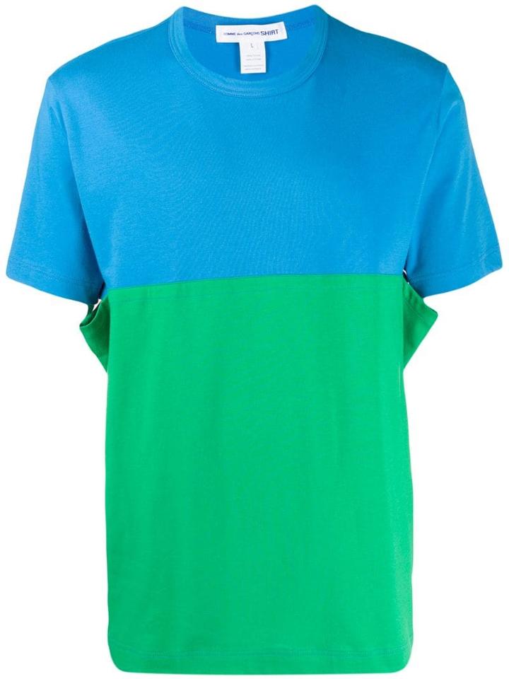 Comme Des Garçons Colour Block T-shirt - Blue