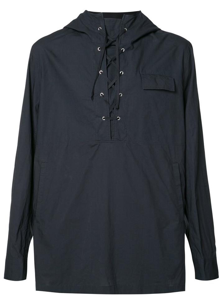 Undercover Hooded Anorak, Men's, Size: 2, Blue, Cotton