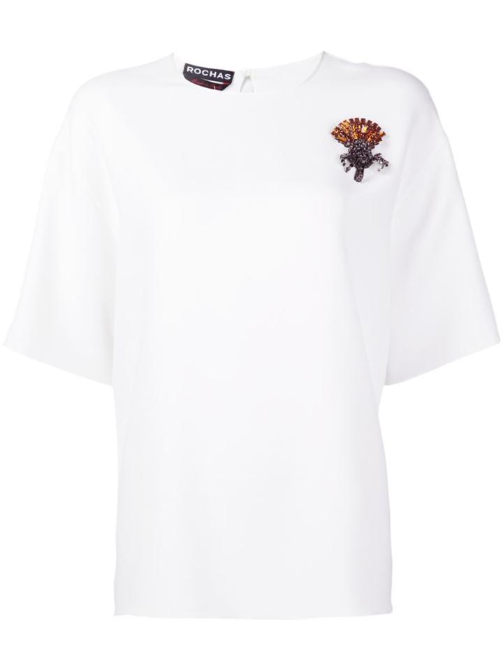 Rochas Embellished Brooch Boxy Top