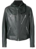 Yohji Yamamoto Hooded Zipped Biker Jacket - Black