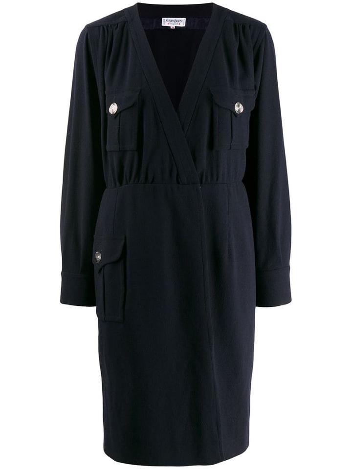 Yves Saint Laurent Pre-owned Envelope Shirt Dress - Blue