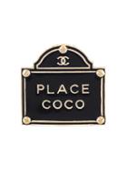Chanel Vintage 'place Coco' Brooch, Women's, Black