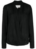 Michelle Mason Wrap-style Silk Blouse - Black