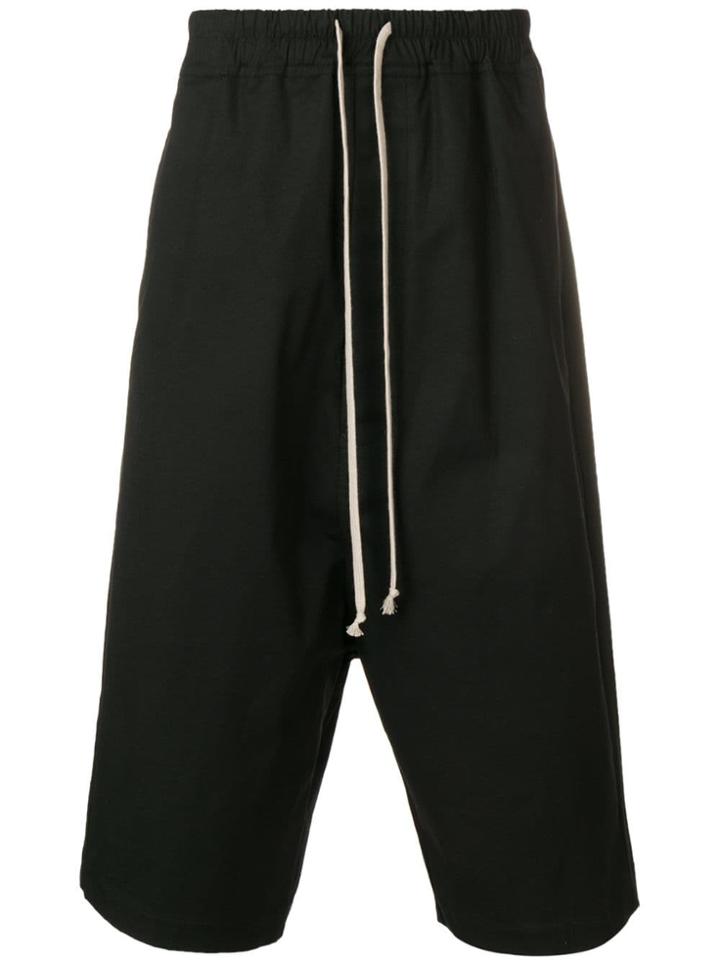 Rick Owens Drop Crotch Track Shorts - Black