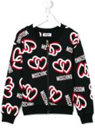 Moschino Kids Heart Logo Print Jacket, Girl's, Size: 10 Yrs, Black