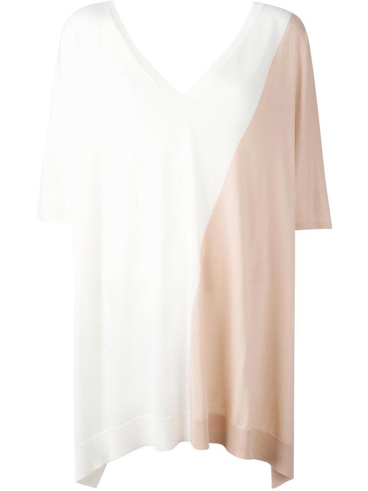 Agnona - Bicolour Jumper - Women - Wool - One Size, Women's, White, Wool