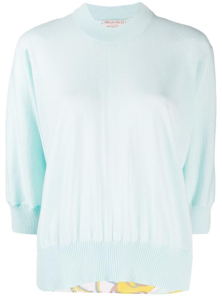 Emilio Pucci Contrast Panel Jumper - Blue