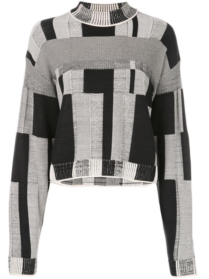 Proenza Schouler Patchwork Plaid Crewneck - Black