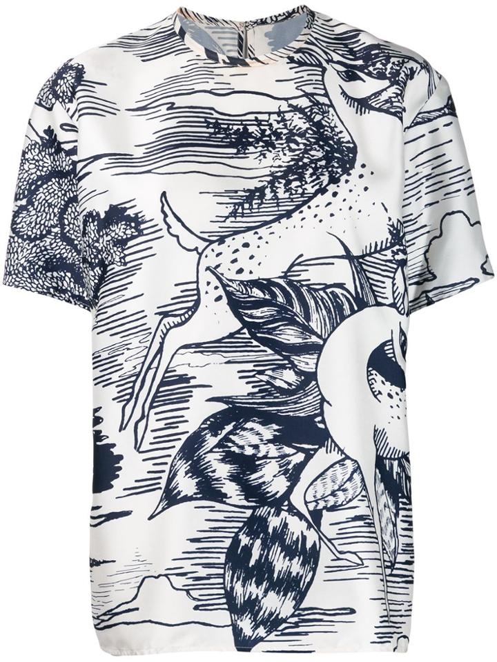 Victoria Victoria Beckham Forest Print T-shirt - Neutrals