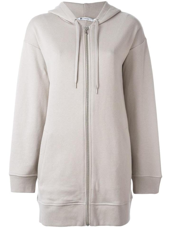 T By Alexander Wang Long Zip-up Hoodie, Women's, Size: Xs, Nude/neutrals, Cotton/polyester/modal