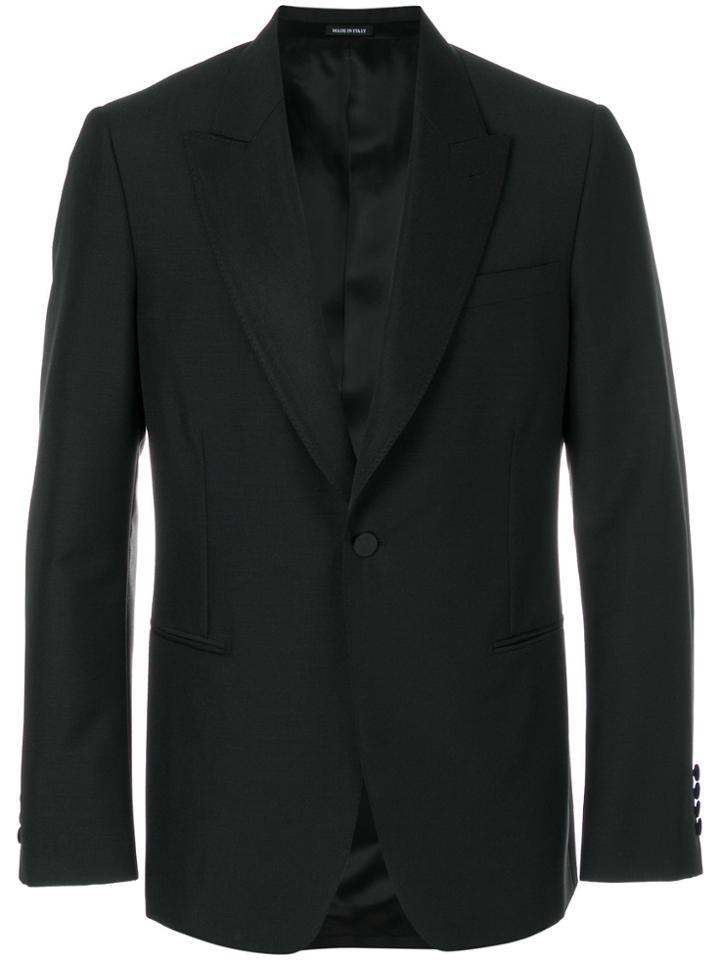 Alexander Mcqueen One Button Blazer - Black