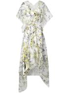 Dvf Diane Von Furstenberg Organza Striped And Floral Dress - White