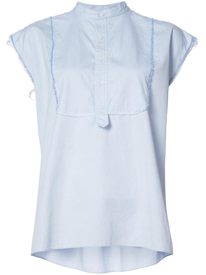 Nili Lotan Sleeveless Shirt, Women's, Size: Small, Blue, Cotton